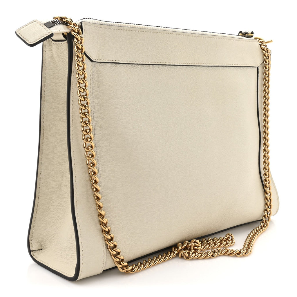 Gucci New Sakai Calfskin Lux Dahlia Chain Shoulder Bag Mystic White