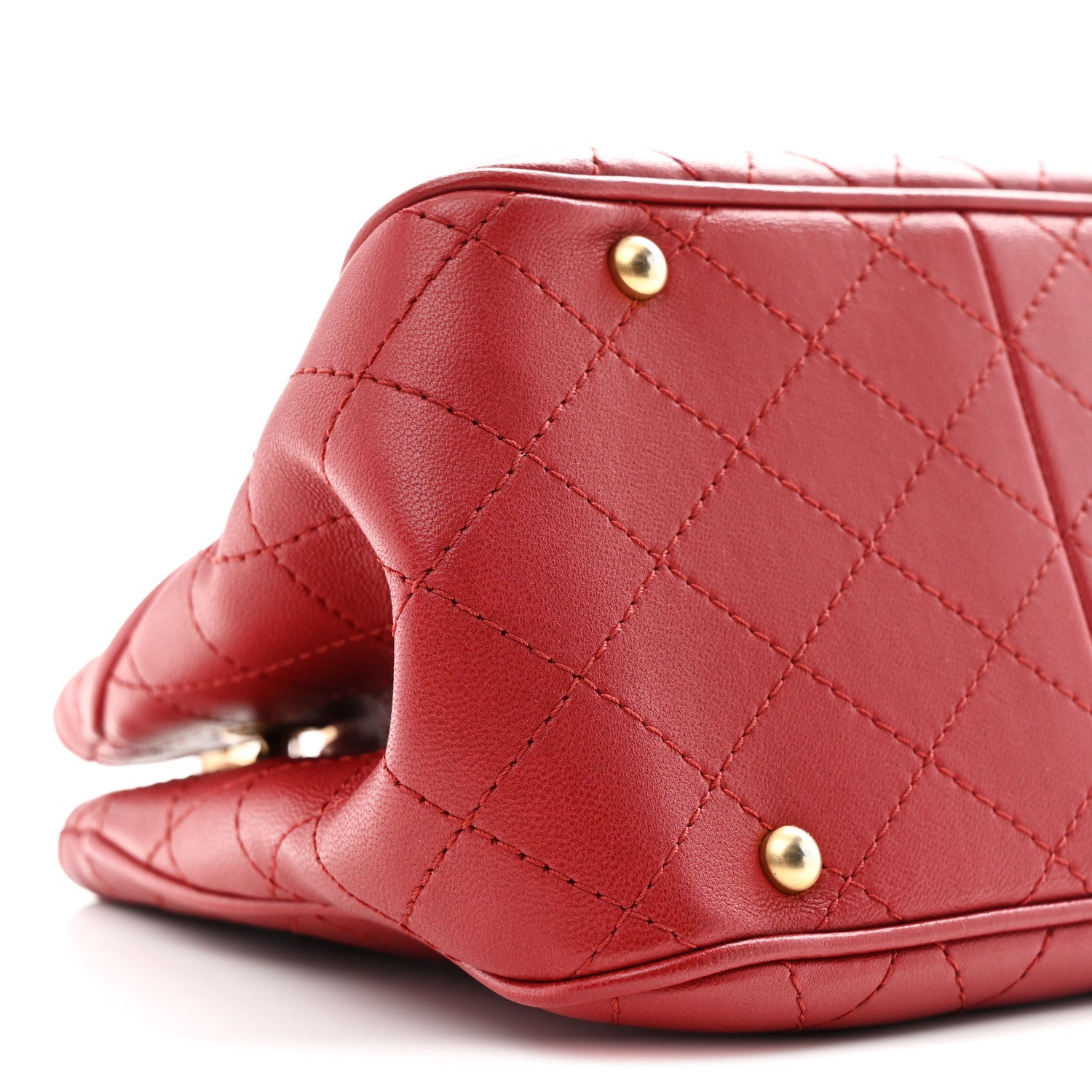 Chanel Calfskin Stitched Small Egyptian Amulet Drawstring Bag Red