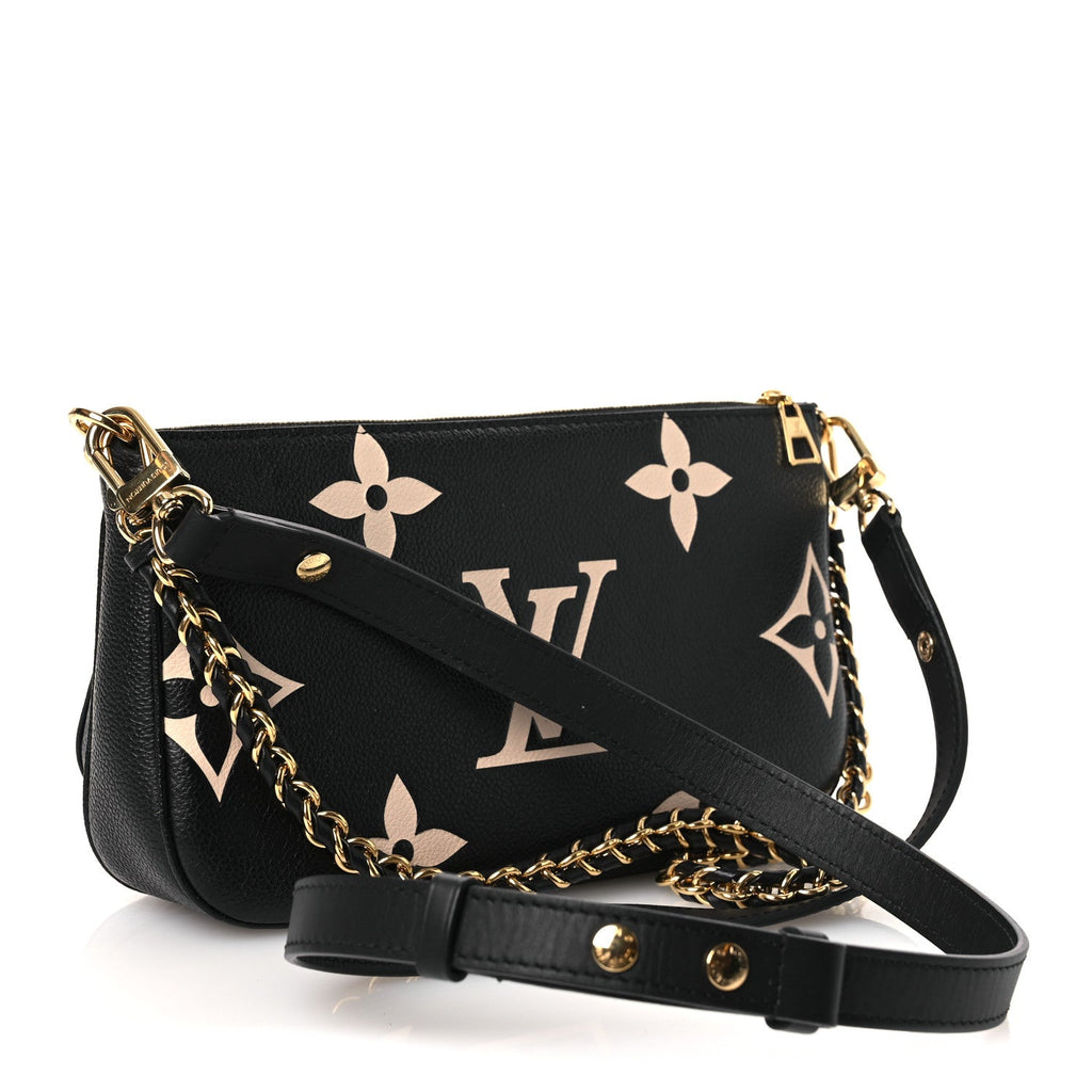 Louis Vuitton Empreinte Monogram Giant Multi Pochette Accessories Black Beige
