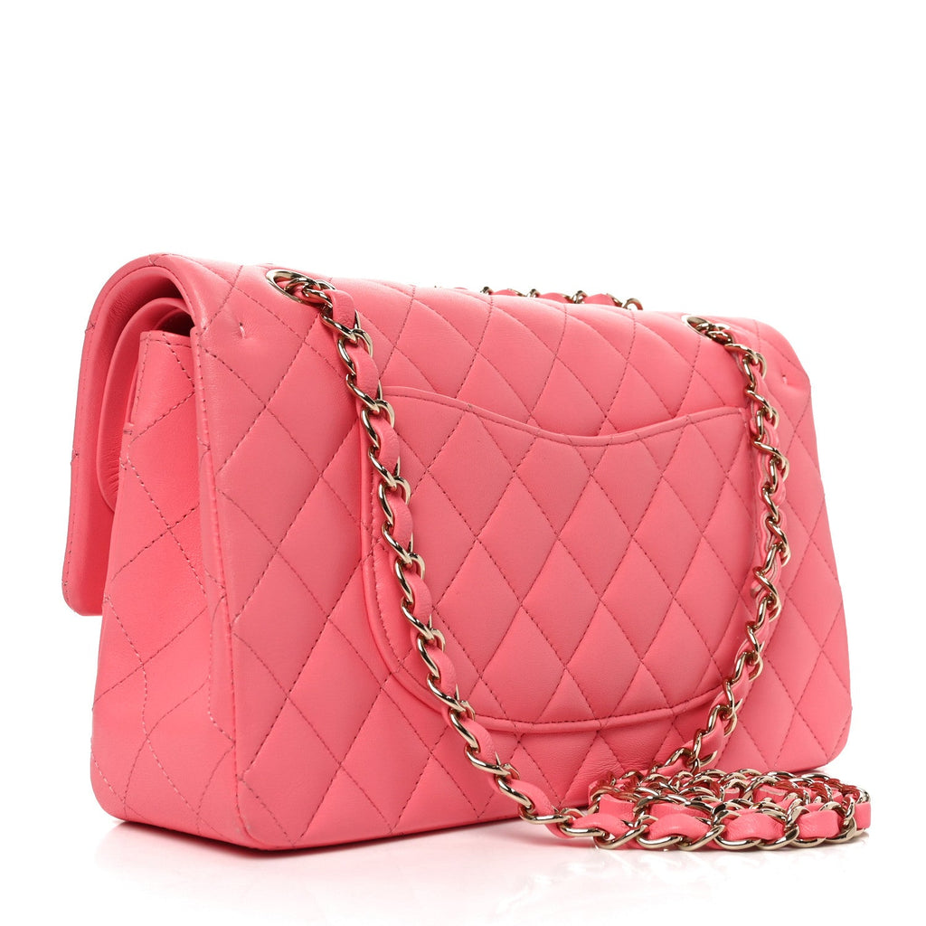 Chanel Lambskin Quilted Medium Double Flap Pink