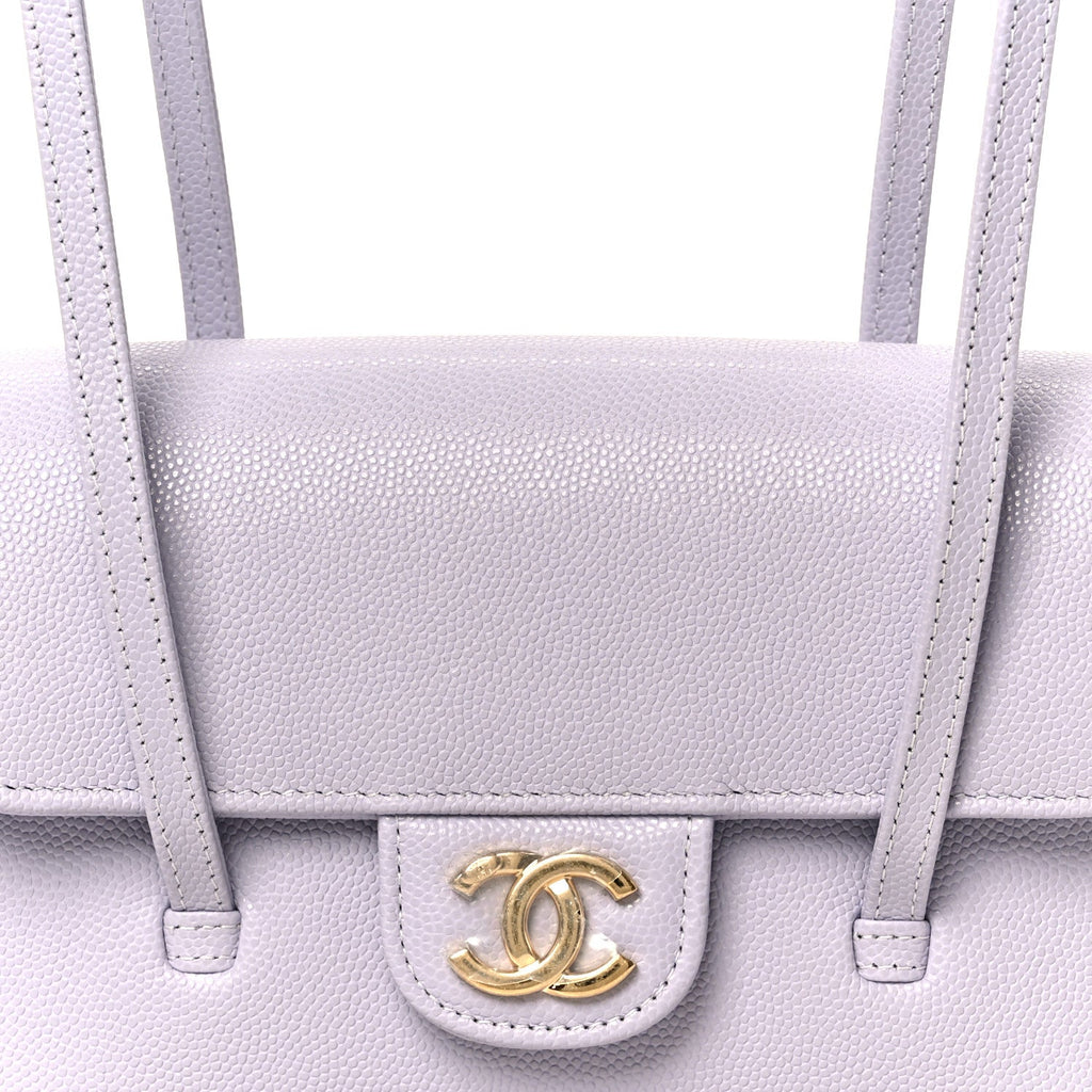 Chanel Shiny Caviar Mini Preppy Coco Shoulder Bag Purple