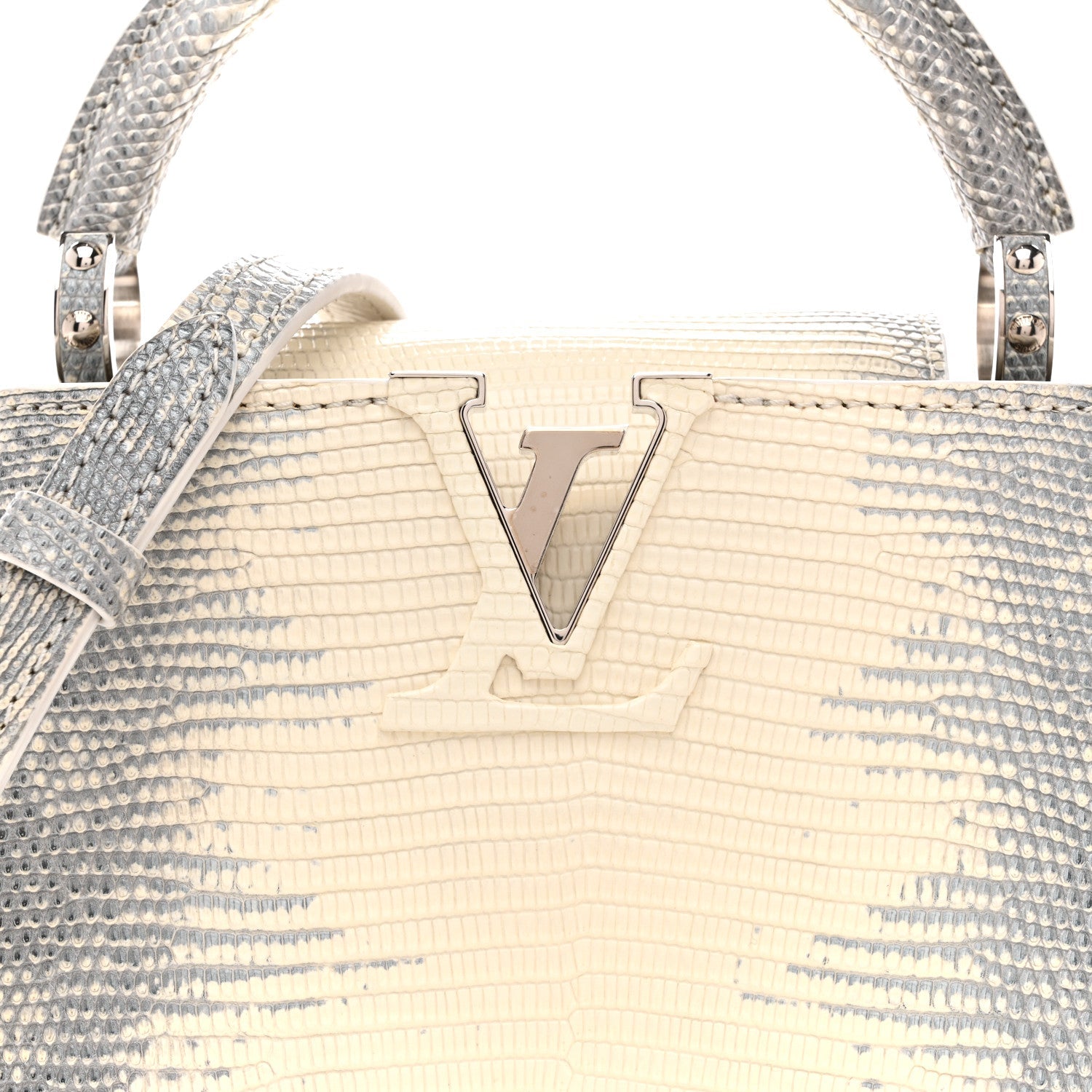 Louis Vuitton Lizard Capucines Mini White