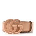 Gucci Azalea Calfskin Enamel Monochrome Double G 40mm Belt 80 32 Camelia