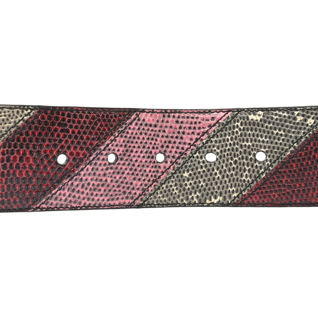 Prada Snakeskin Fur Belt 80 32 Cherry Bego
