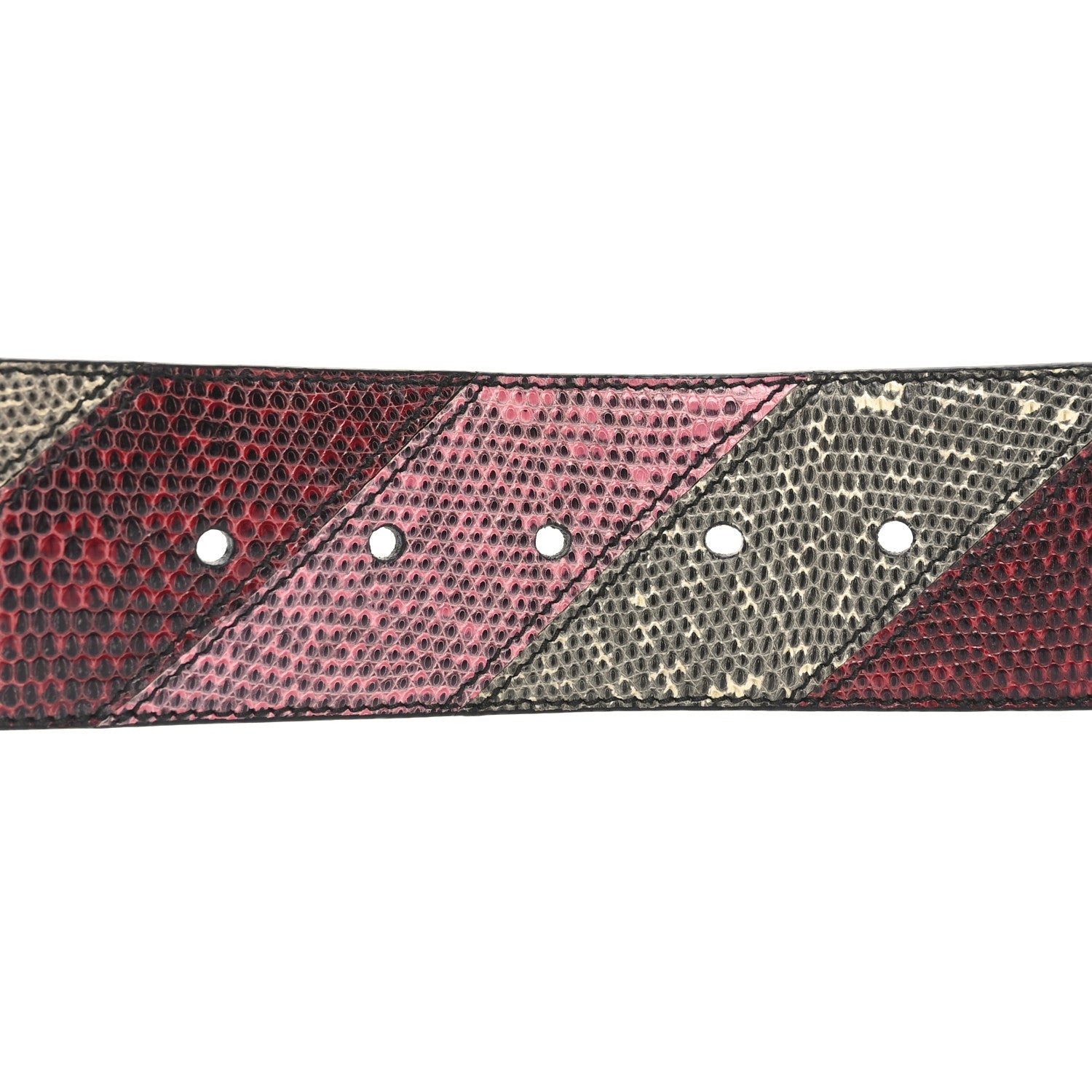 Prada Snakeskin Fur Belt 80 32 Cherry Bego