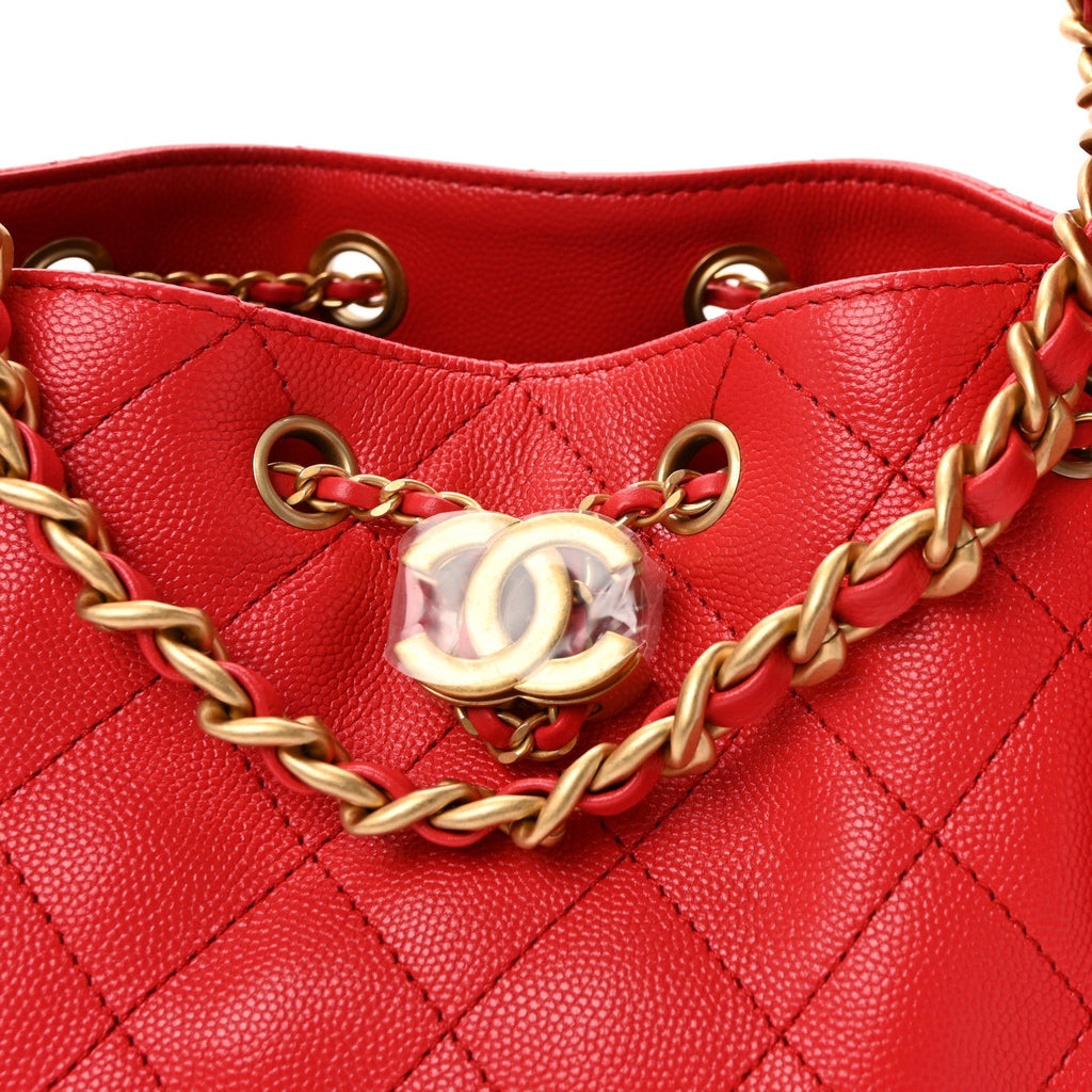Chanel Caviar Quilted Small Chanel 25 Handbag Dark Red