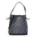 Christian Dior Denim Jacquard Oblique C'est Dior Bucket Bag Blue