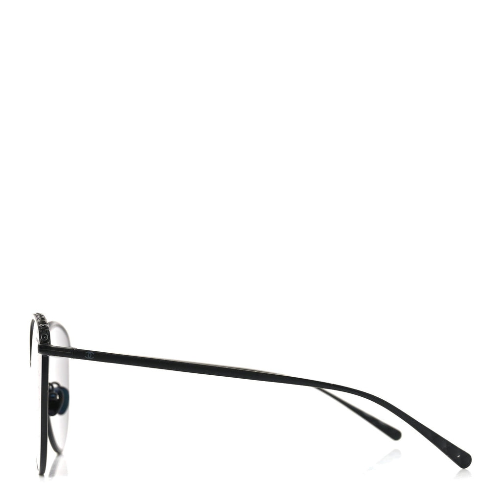 Metal Crystal Polarized Sunglasses 4258-B Black