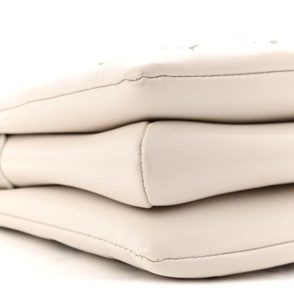 Louis Vuitton Lambskin Embossed Monogram Coussin PM Cream Grey