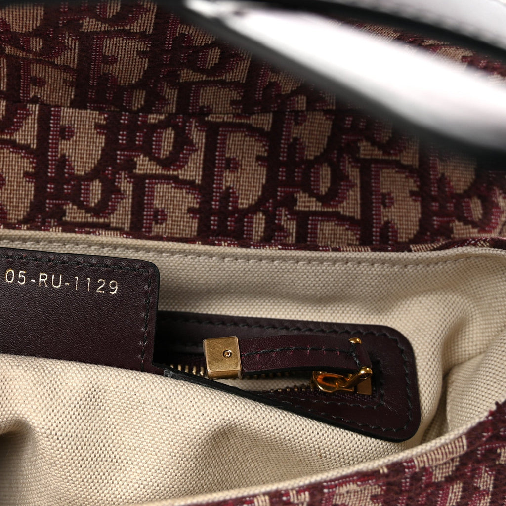 Christian Dior Oblique Saddle Bag Burgundy