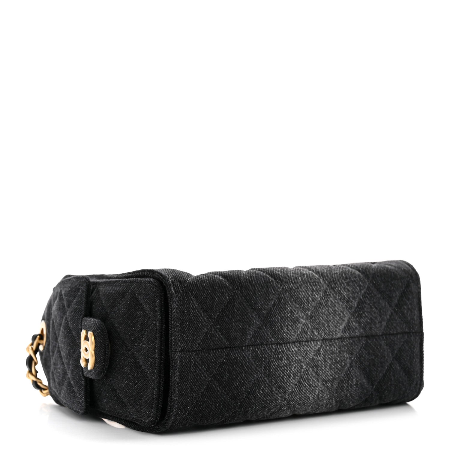 Chanel Washed Denim Quilted Mini Chanel 25 Handbag Black