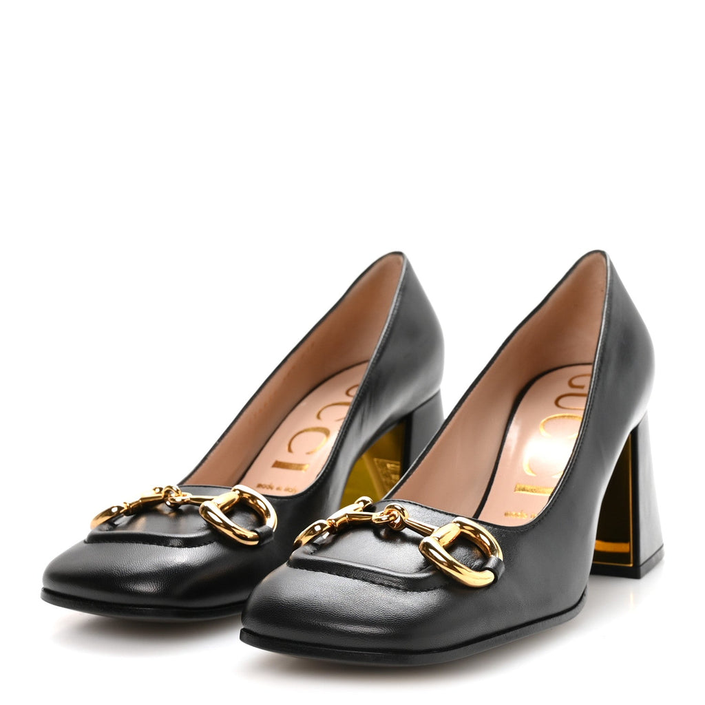 Gucci Malaga Kid Horsebit 75mm Pumps 38.5 Black