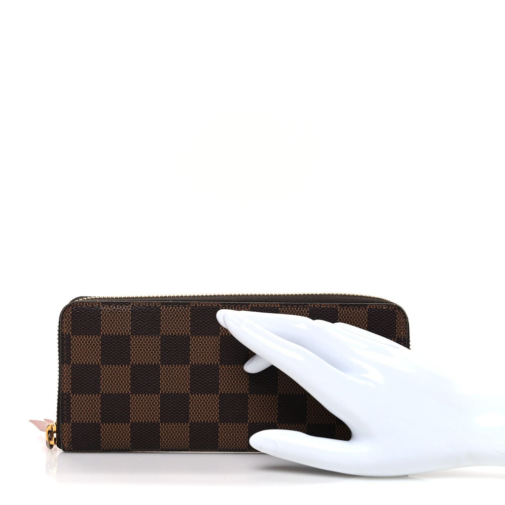 Louis Vuitton Damier Ebene Clemence Wallet Rose Ballerine