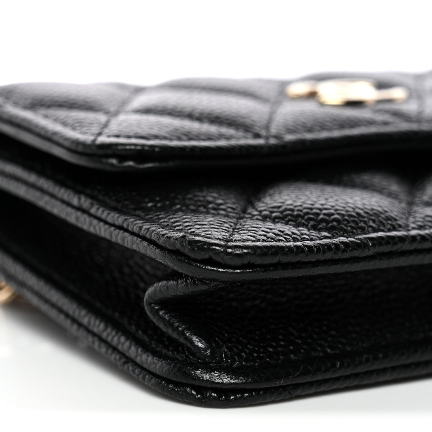 Caviar Quilted Bow Belt Bag Black