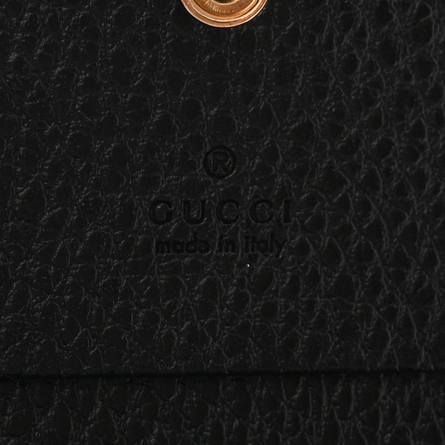 Gucci Dollar Calfskin GG Supreme Monogram GG Marmont Card Case Black Beige Ebony