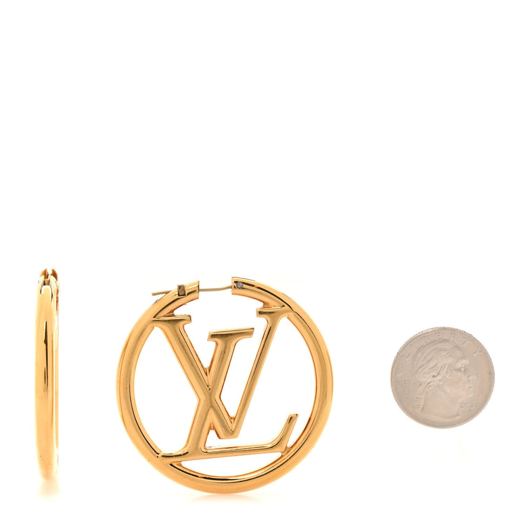Louis Vuitton Metal Louise Hoop Earrings Gold