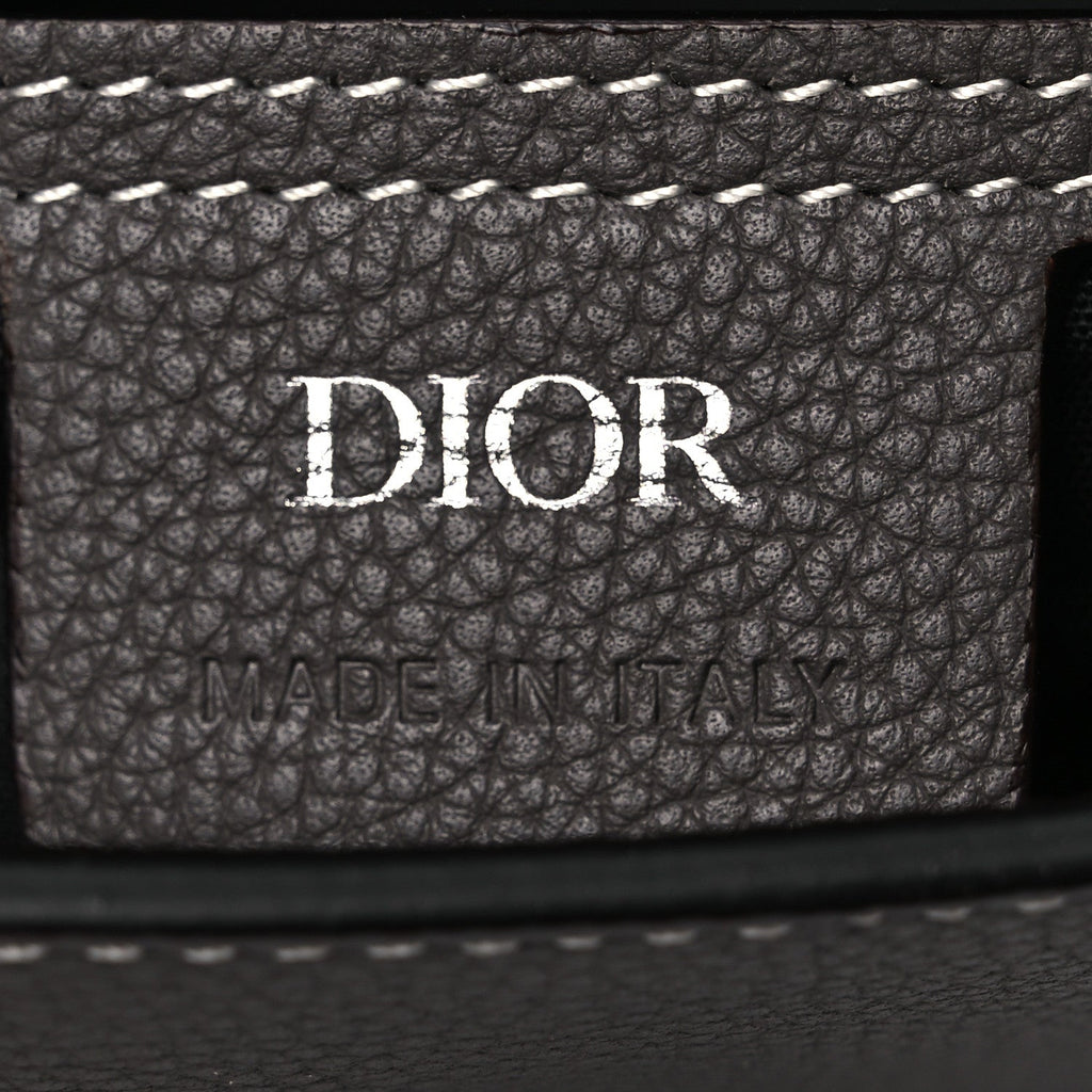 Christian Dior Grained Calfskin Maxi Gallop Sling Bag Grey