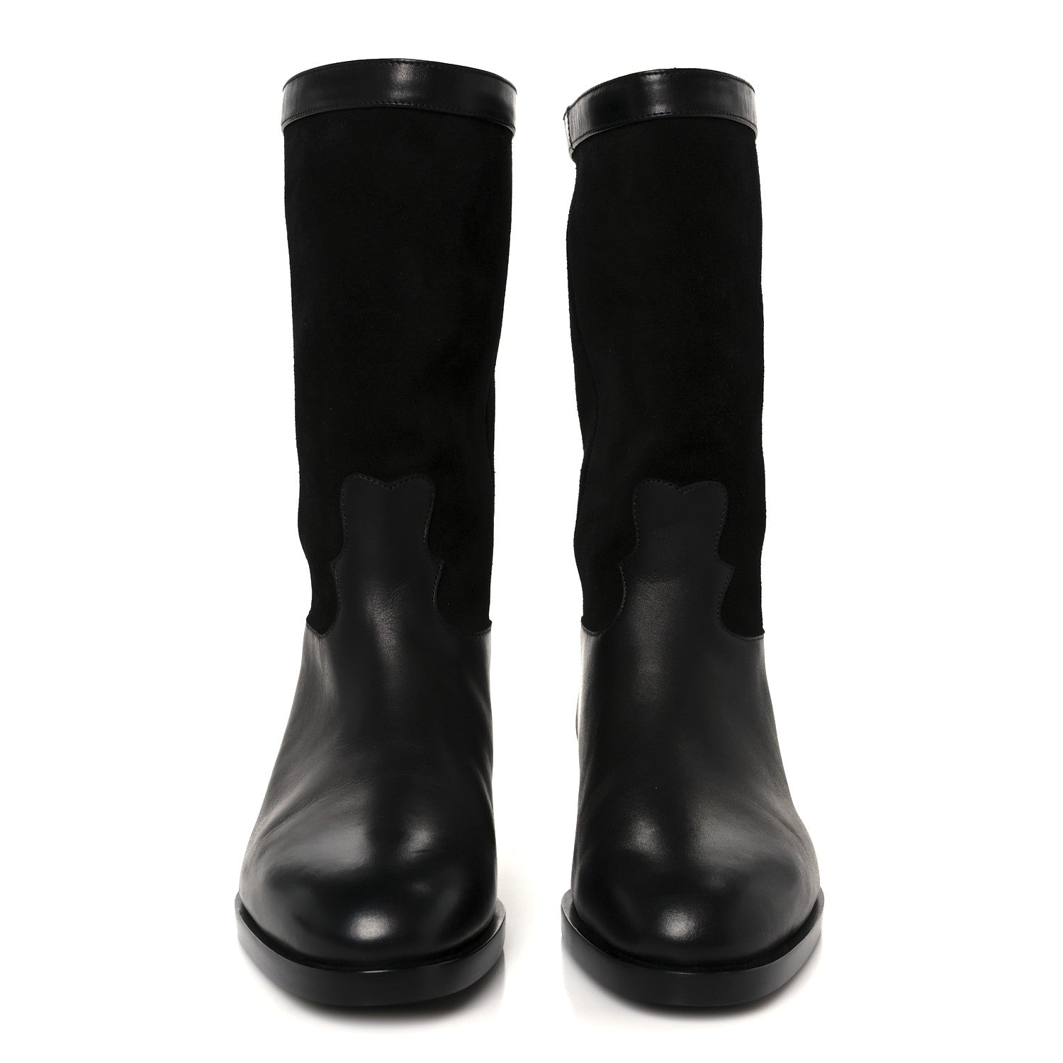 Chanel Suede Calfskin CC Short Boots 37.5 Black