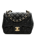 Chanel Lambskin Quilted Mini Square Flap Black