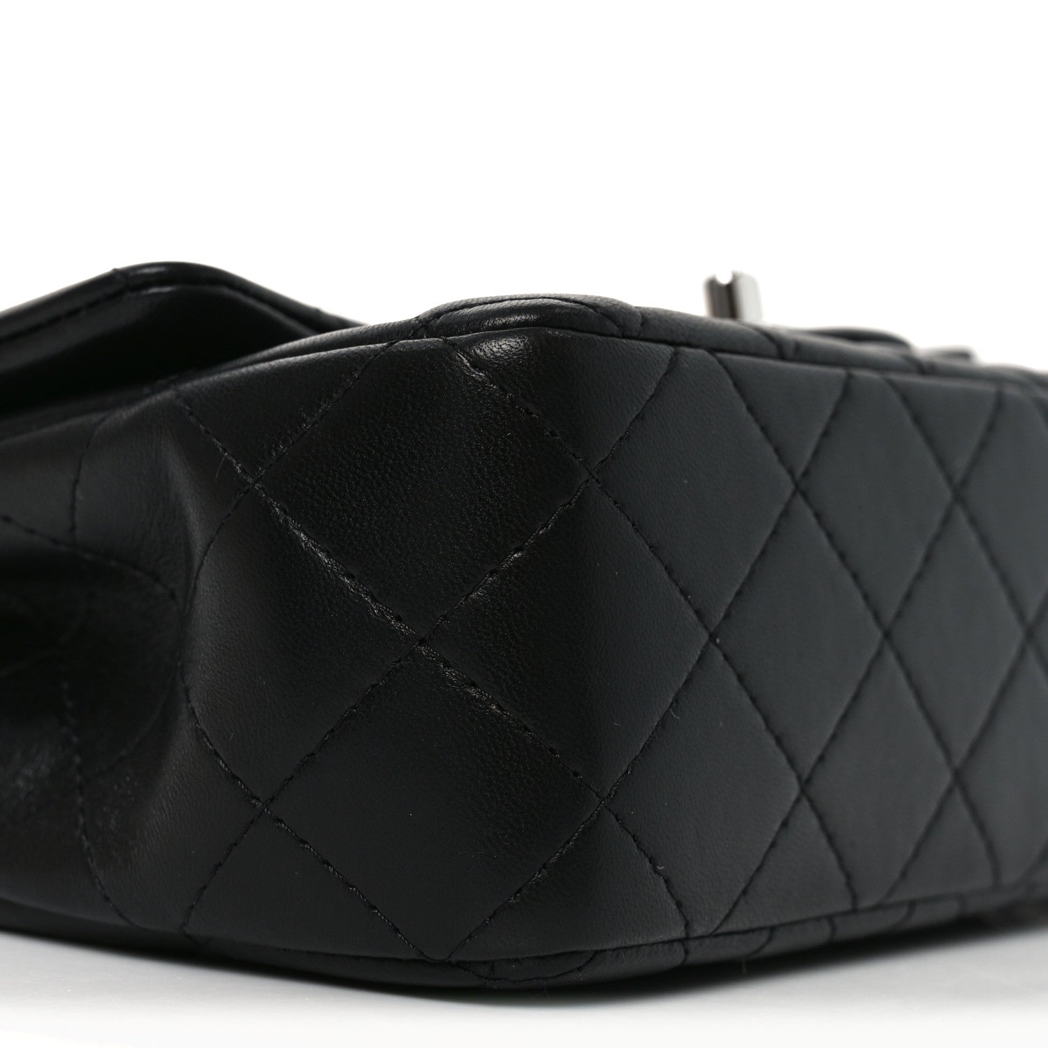 Chanel Lambskin Quilted Mini Rectangular Flap Black