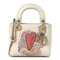 Christian Dior Calfskin Niki De Saint Phalle Dioramour Mini Supple Lady Dior White Multicolor