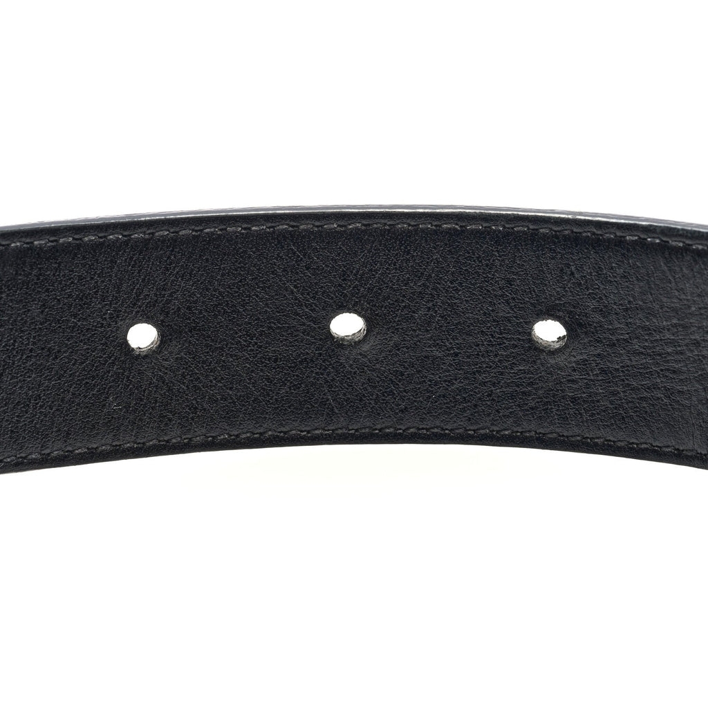 Gucci GG Supreme Monogram Plutone Calfskin Double G Reversible 30mm Belt 85 34 Beige Ebony Black