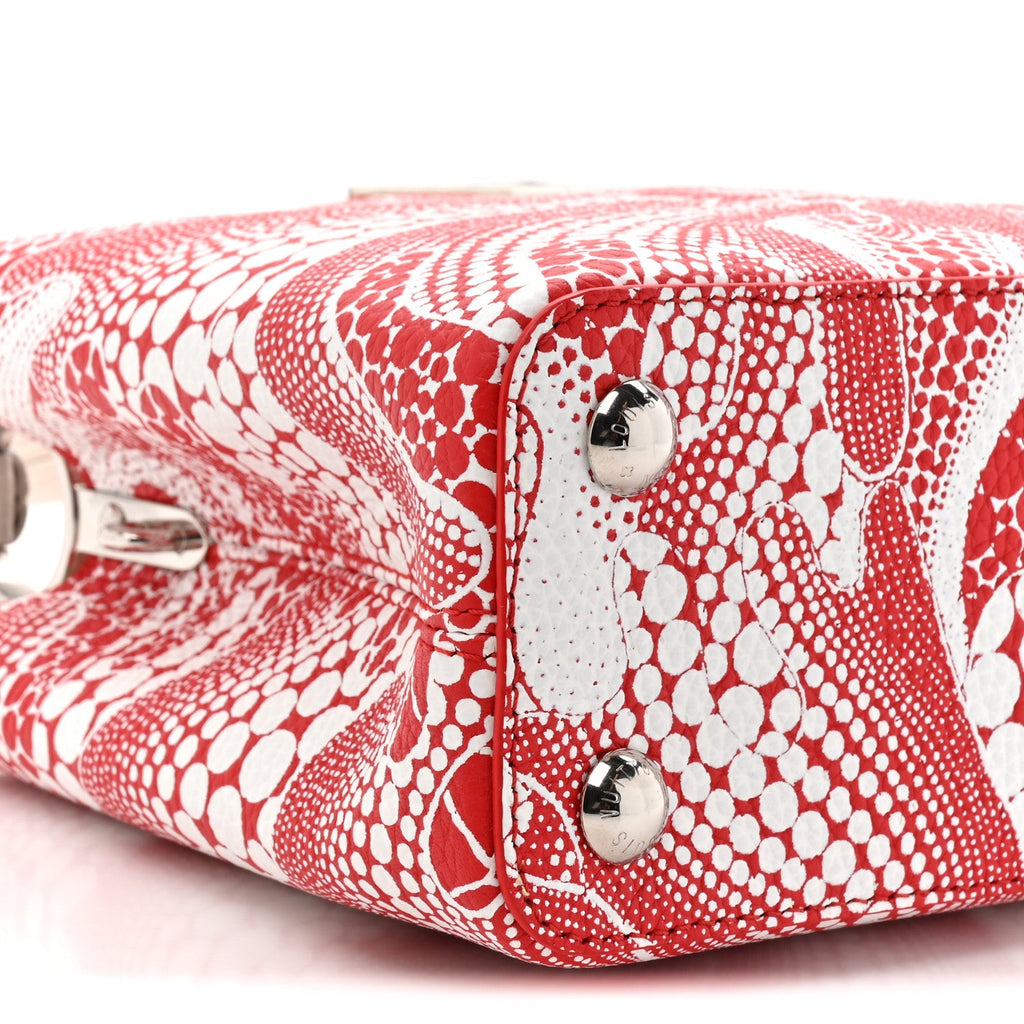 Louis Vuitton LV X YK Taurillon Psychedelic Flower Capucines BB Rouge