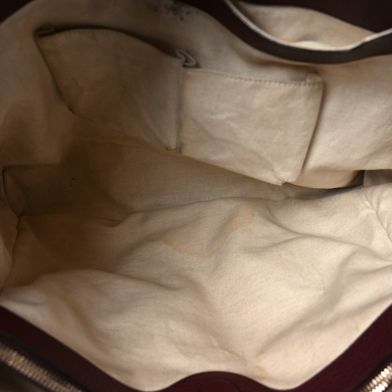 Gucci Pebbled Calfskin Large Bamboo Shopper Tote Burgundy