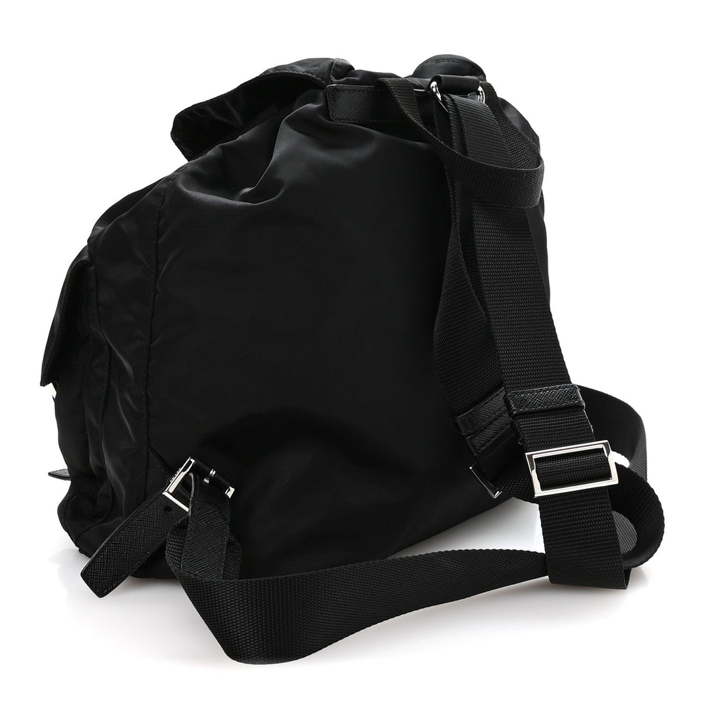 Prada Re-Nylon Vela Saffiano Medium Backpack Black
