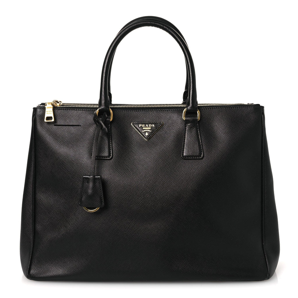 Prada Saffiano Large Galleria Double Zip Tote Black