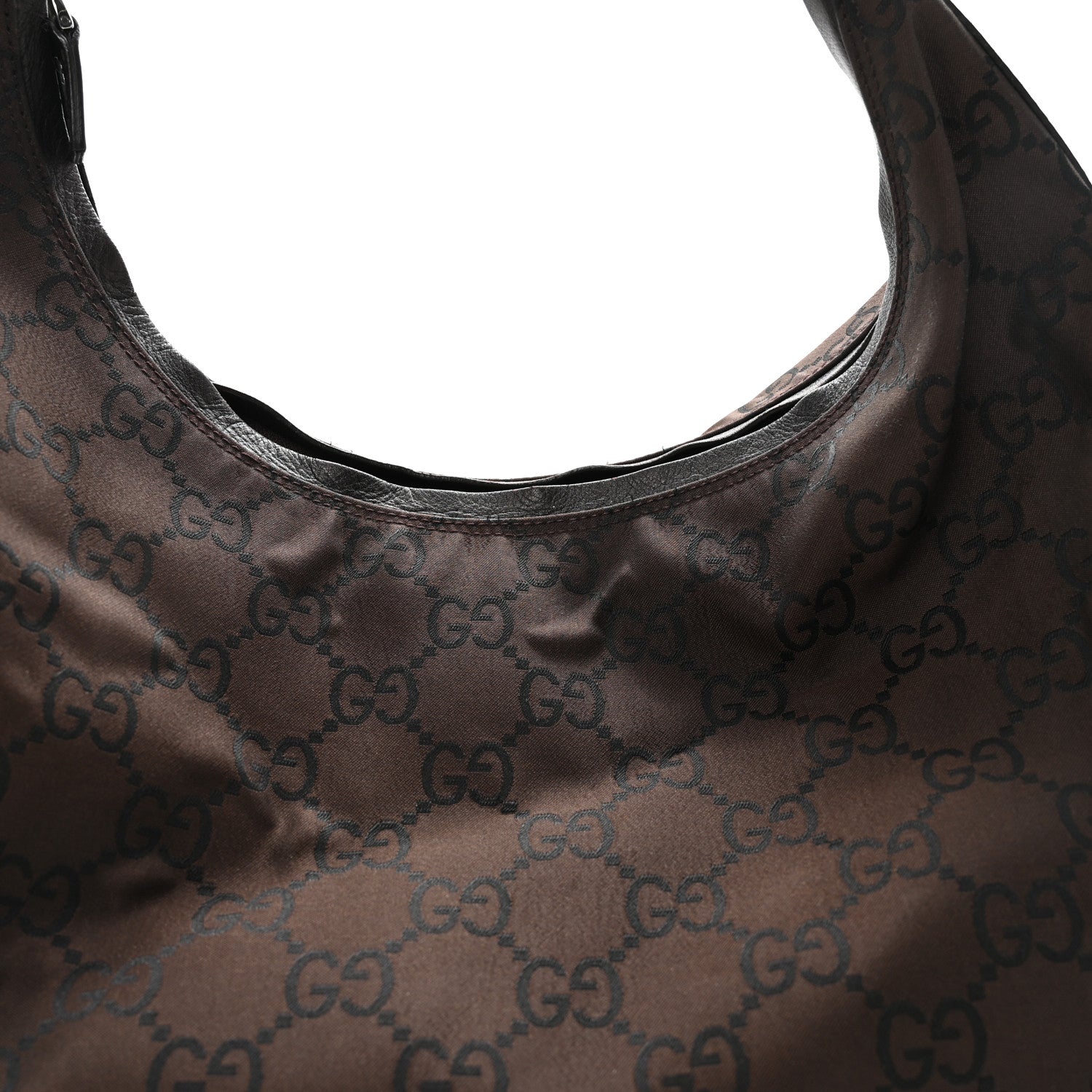 Gucci Nylon Monogram Hobo Dark Brown