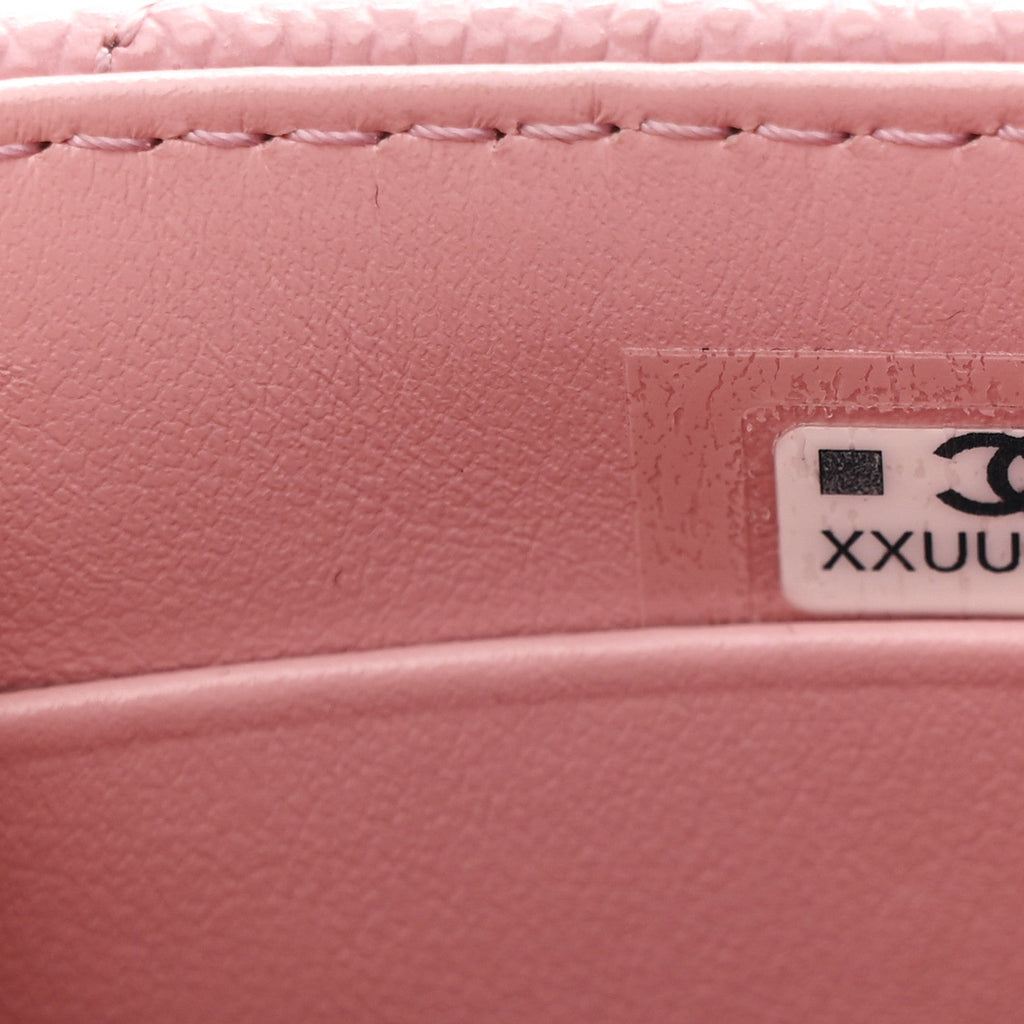 Chanel Caviar Quilted Nano Coco Handle Clutch With Chain Pink