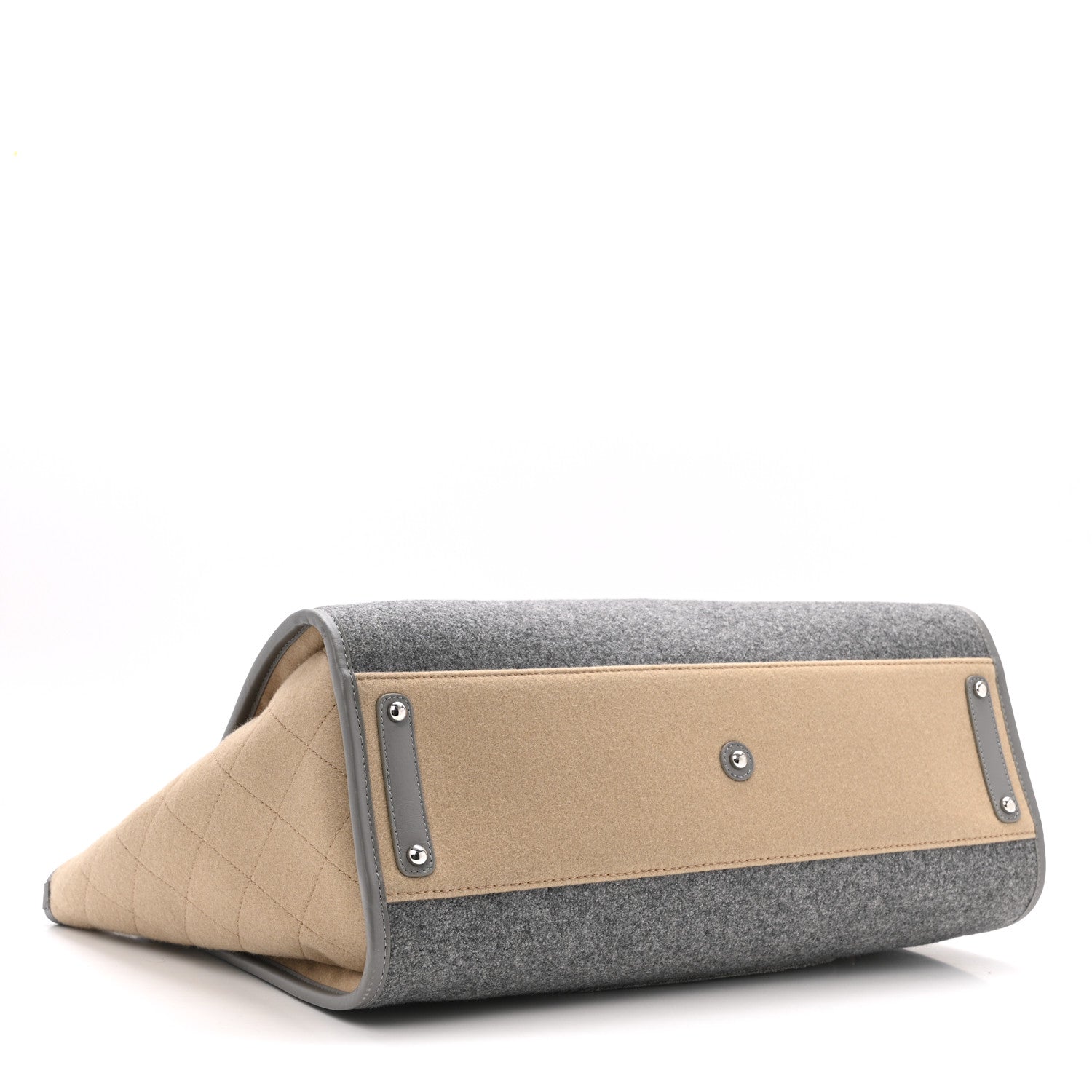 Chanel Wool Felt Large Deauville Tote Grey Beige