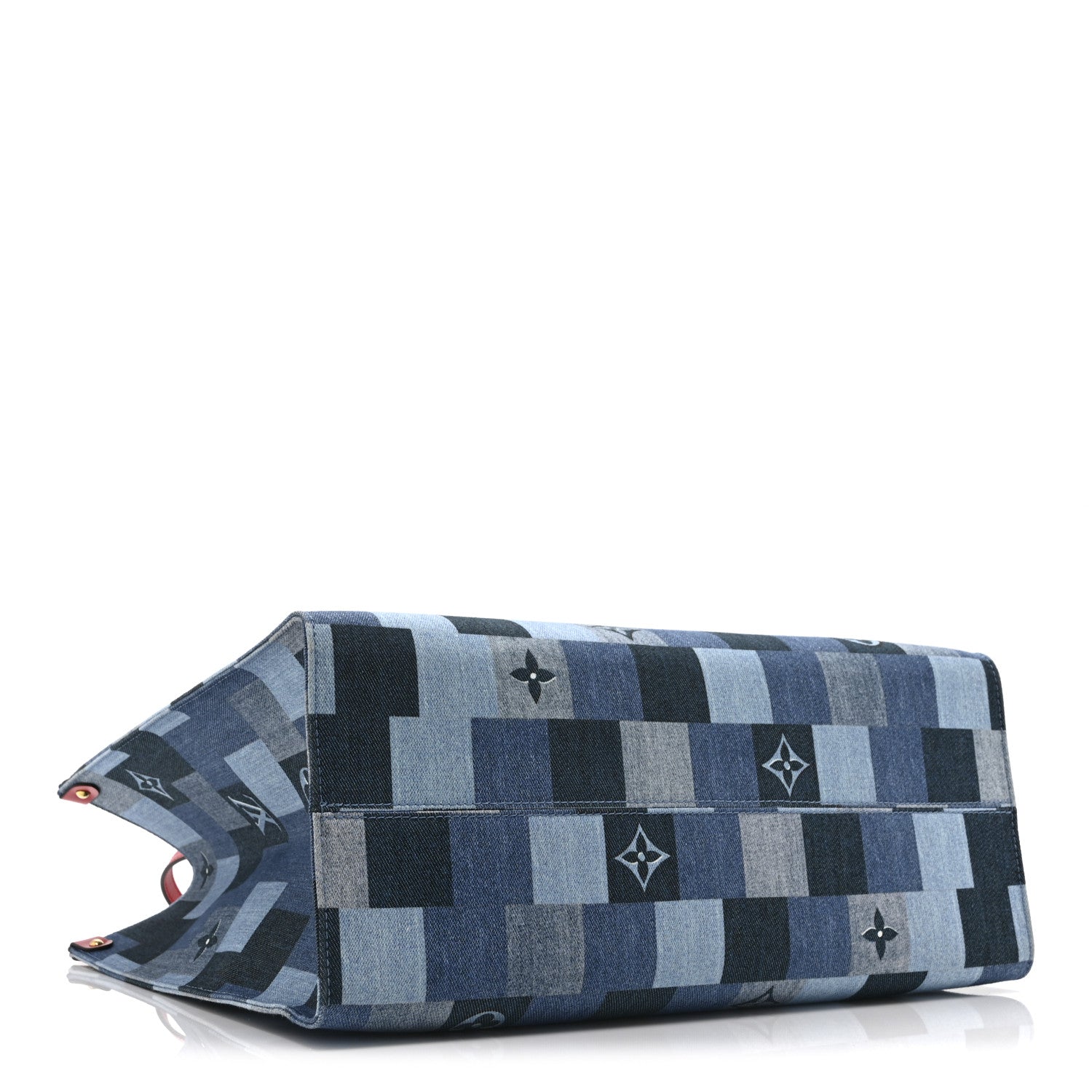 Louis Vuitton Denim Damier Monogram Onthego Blue Rouge