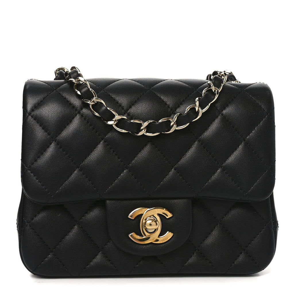 Chanel Lambskin Quilted Mini Square Flap Black