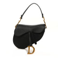 Christian Dior Grained Calfskin Saddle Bag Black