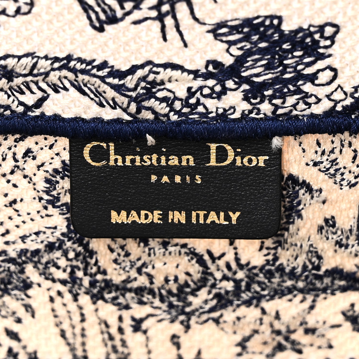Christian Dior Canvas Embroidered Medium Dioriviera Toile De Jouy Book Tote Blue