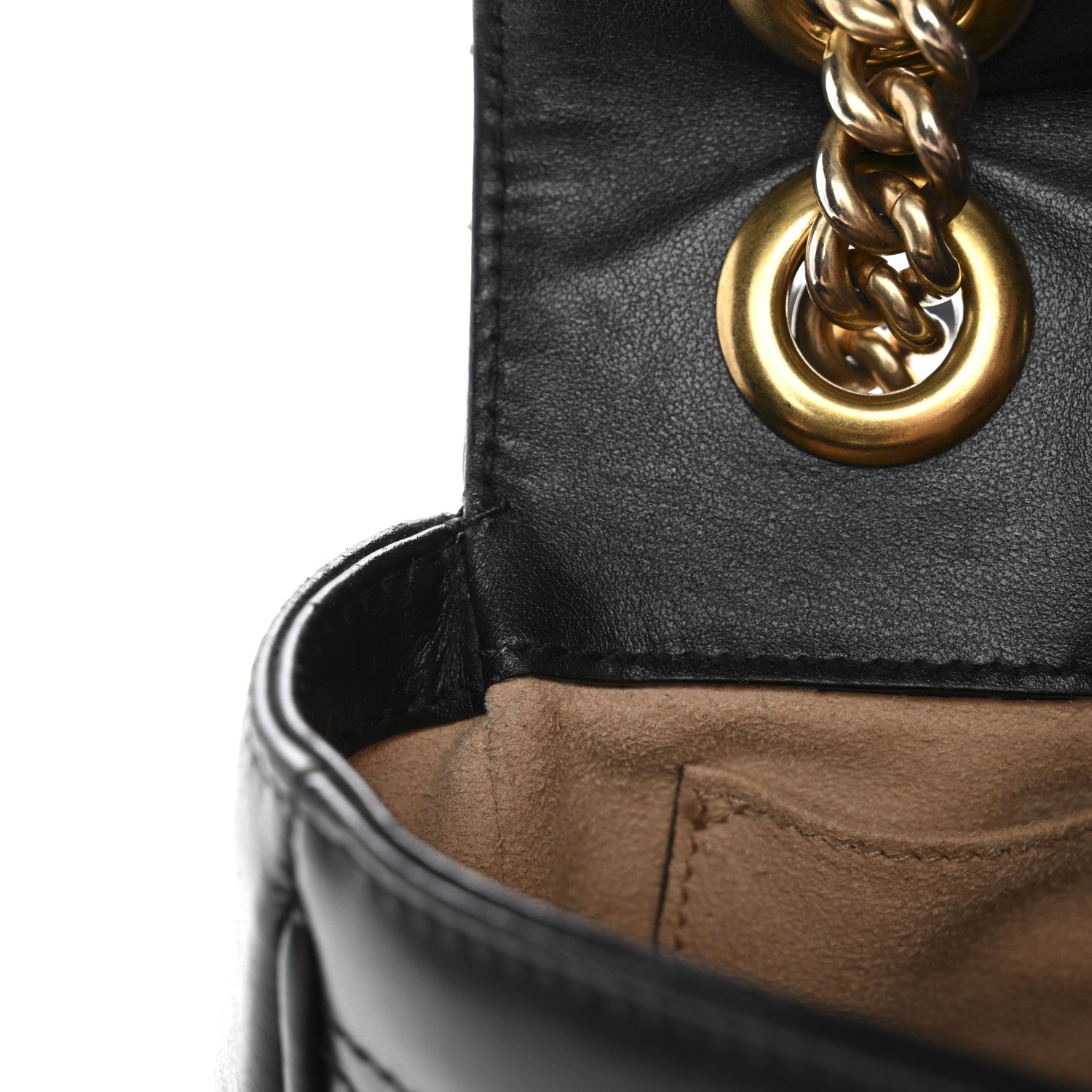 Gucci Calfskin Matelasse Mini GG Marmont Shoulder Bag Black