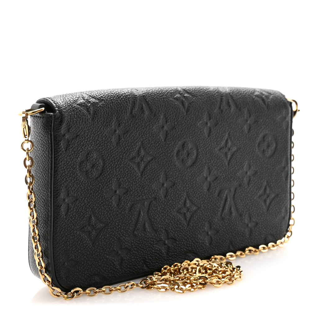 Louis Vuitton Empreinte Pochette Felicie Chain Wallet Black