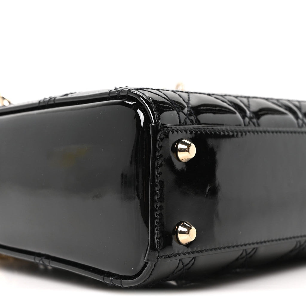 Christian Dior Patent Cannage Mini Lady Dior Black