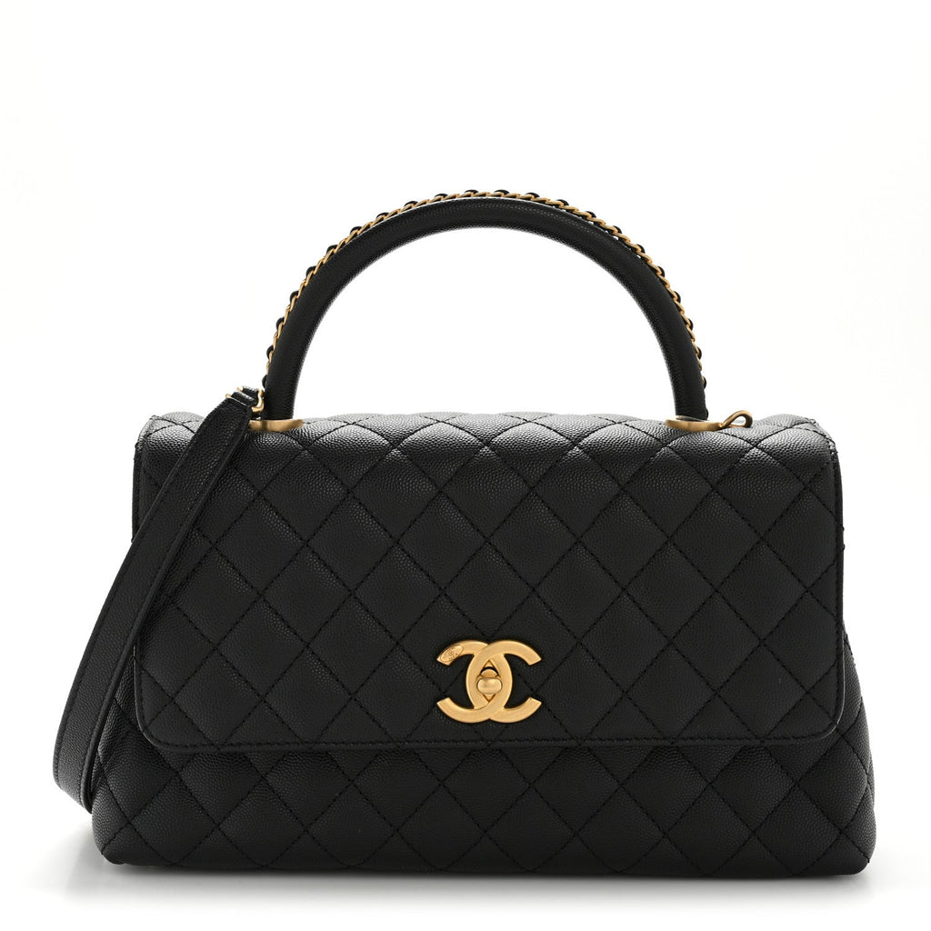 Chanel Caviar Quilted Small Coco Chain Handle Flap Black