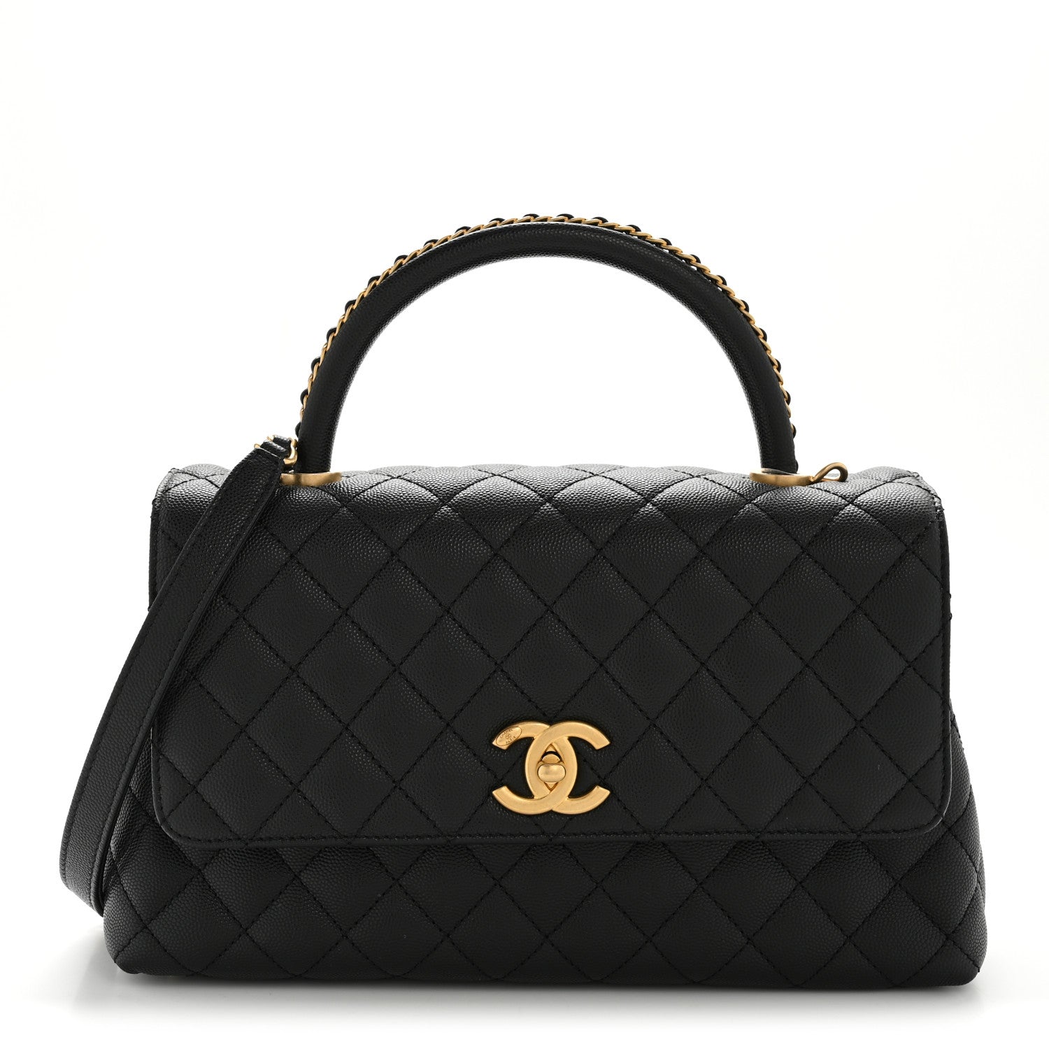 Chanel Caviar Quilted Small Coco Chain Handle Flap Black
