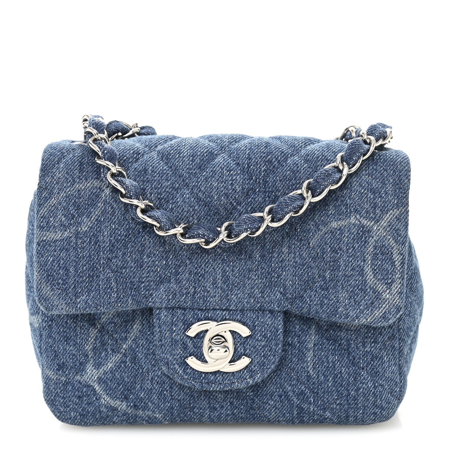 Chanel Denim CC Quilted Mini Square Flap Blue