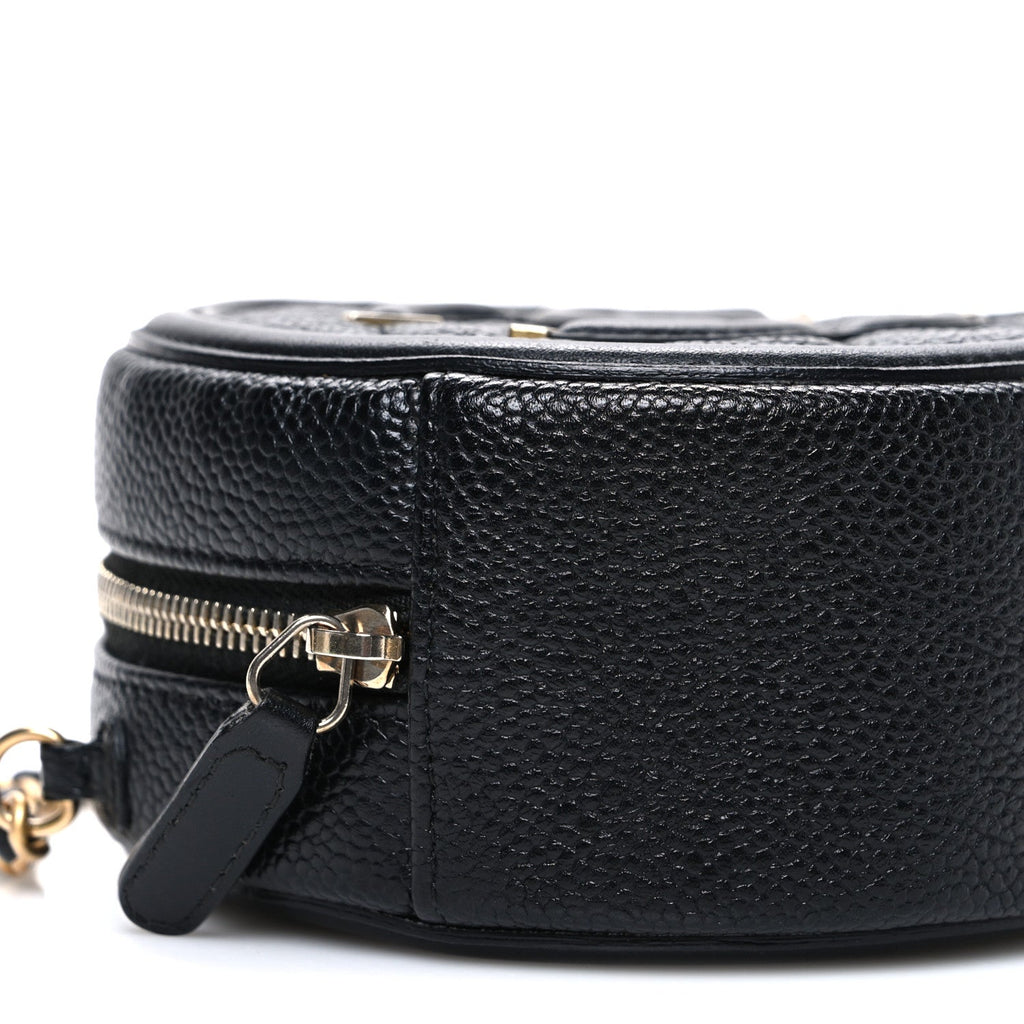 Chanel Caviar Quilted Round Filigree Crossbody Black