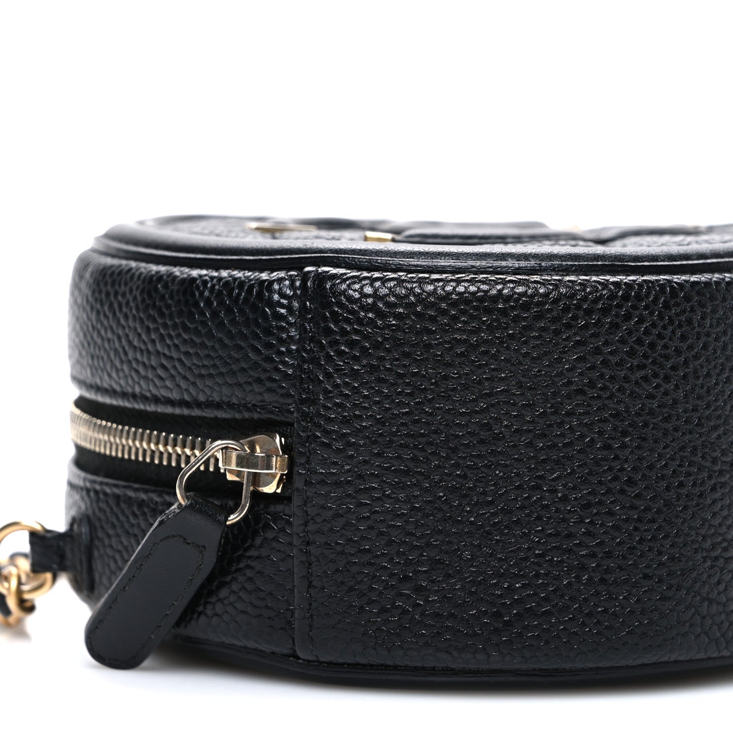 Chanel Caviar Quilted Round Filigree Crossbody Black