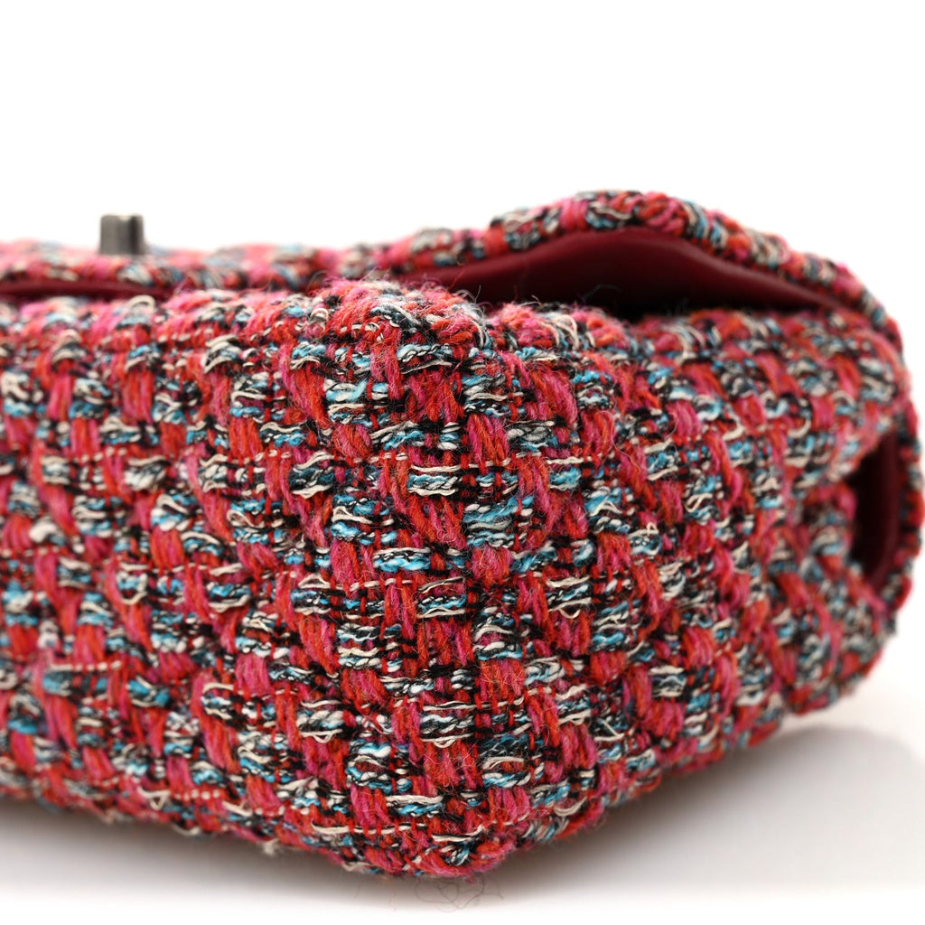 Chanel Tweed Quilted Mini Rectangular Flap Red Blue Ecru Black Pink
