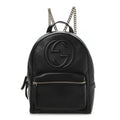 Gucci Pebbled Calfskin Soho Chain Backpack Black