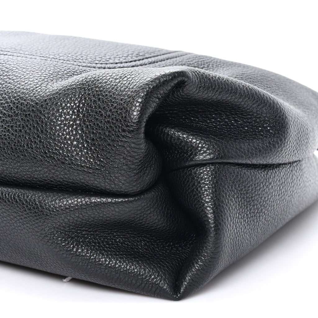 Gucci Grained Calfskin Softbit Maxi Shoulder Bag Black