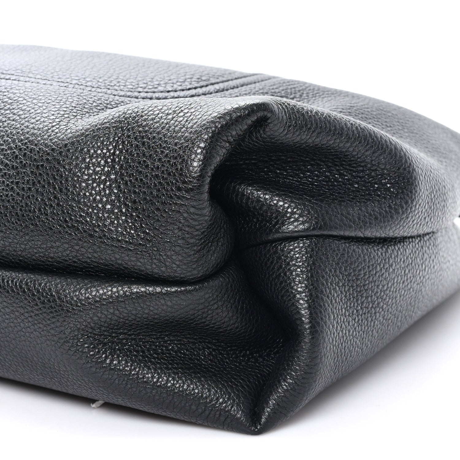 Gucci Grained Calfskin Softbit Maxi Shoulder Bag Black