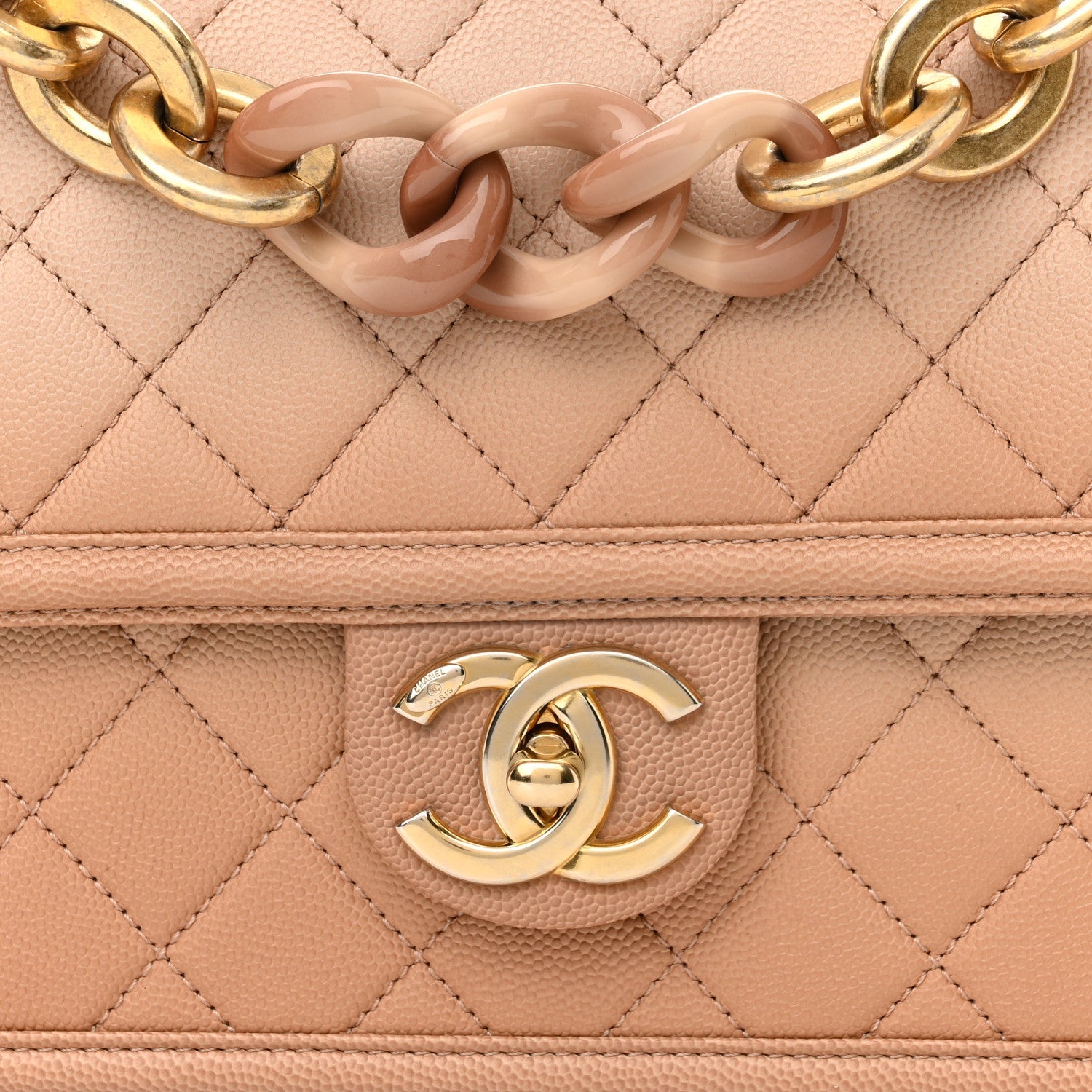 Chanel Caviar Quilted Medium Sunset On The Sea Flap Beige